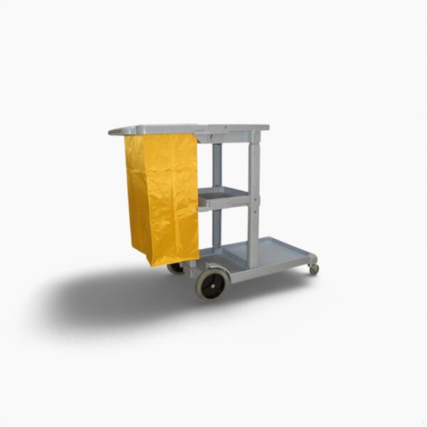Janitor Cart with Zipper Bag, Grey