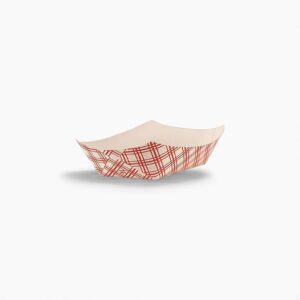 Empress 1/2lb Red Plaid Food Tray PFAS Free 4 / 250 cs