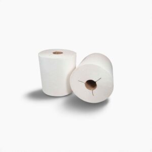 MORSOFT - Y NOTCH - 8" HARD WOUND TOWEL - WHITE - 800' PER ROLL - 6 PER CASE