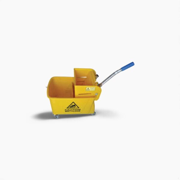 YELLOW BUCKET COMBO W/SIDE SQUEEZE WRINGER & 24 QT BUCKET WITH CASTERS, 1 EACH PER CASE