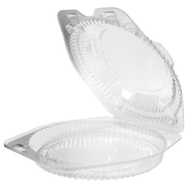 8" Shallow Hinged Pie Container 9 3/8" x 8 7/8" x 2 3/4"