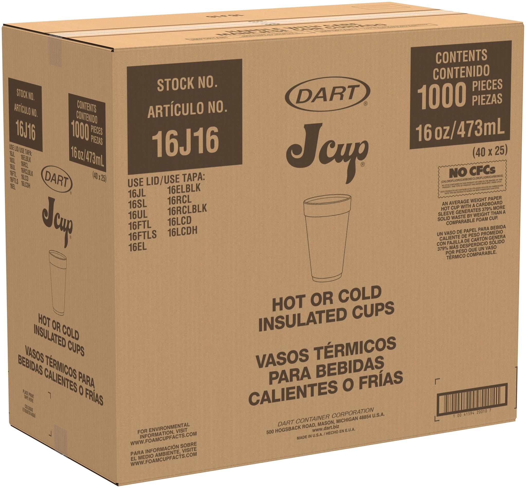 Foam Cup 16 oz , White