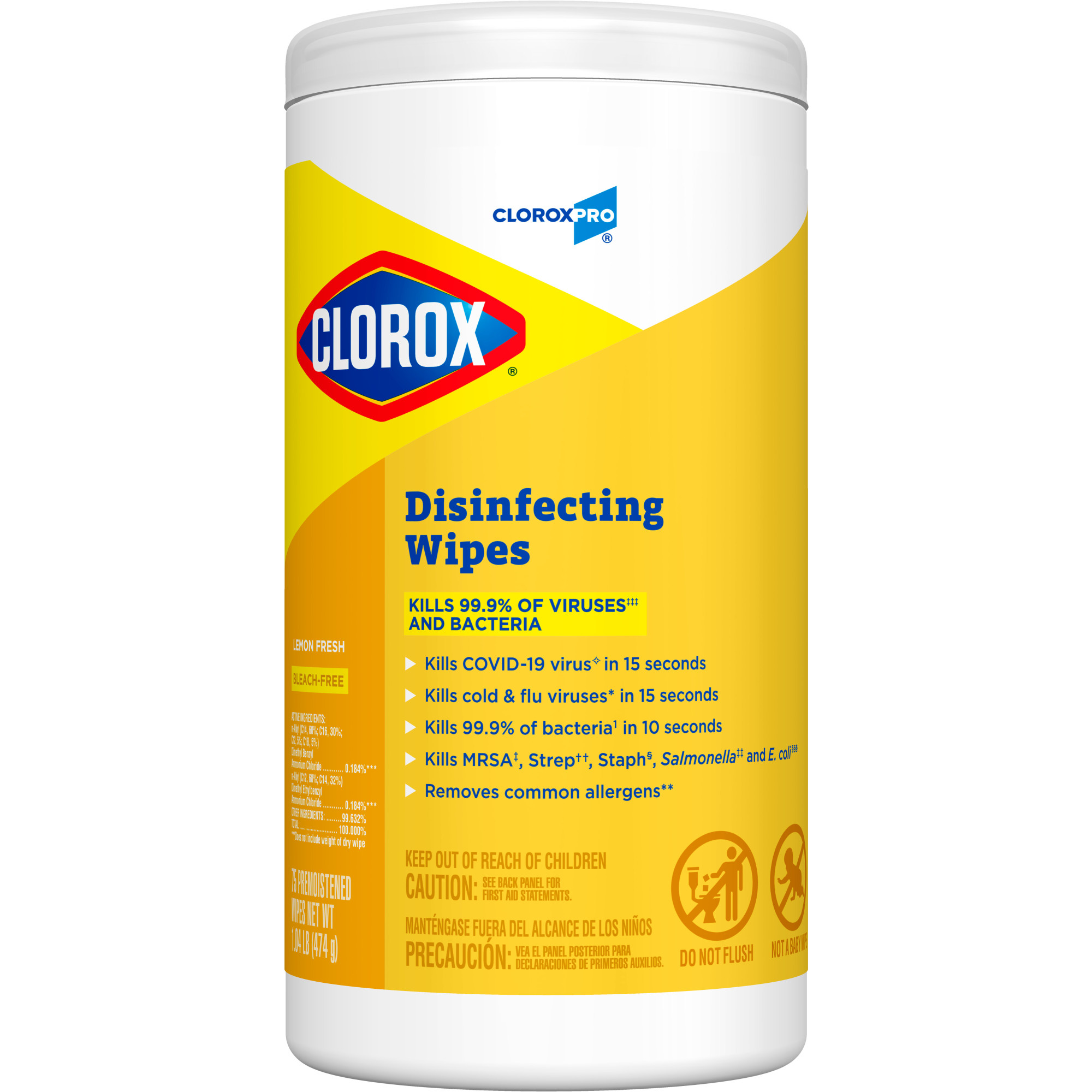 Disinfecting Wipes 75 Count Lemon Fresh 7" X 8"