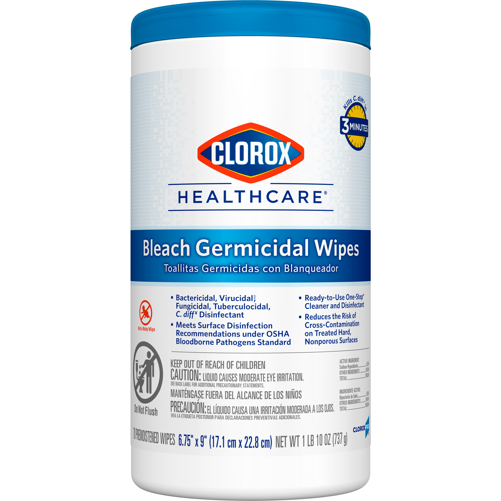 Healthcare Bleach Germicidal Wipes 70 Count