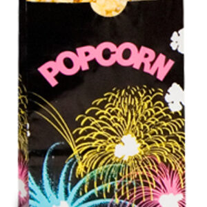 170 oz Theater Popcorn Bag Black Funburst Design 7.5x3.5x11.75