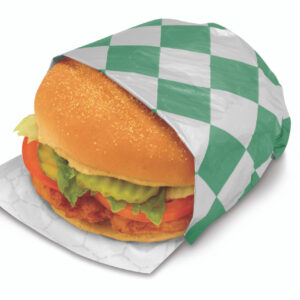 Foil/Paper Honeycomb Insulated Wrap Green Checkers 10.5" X 13"