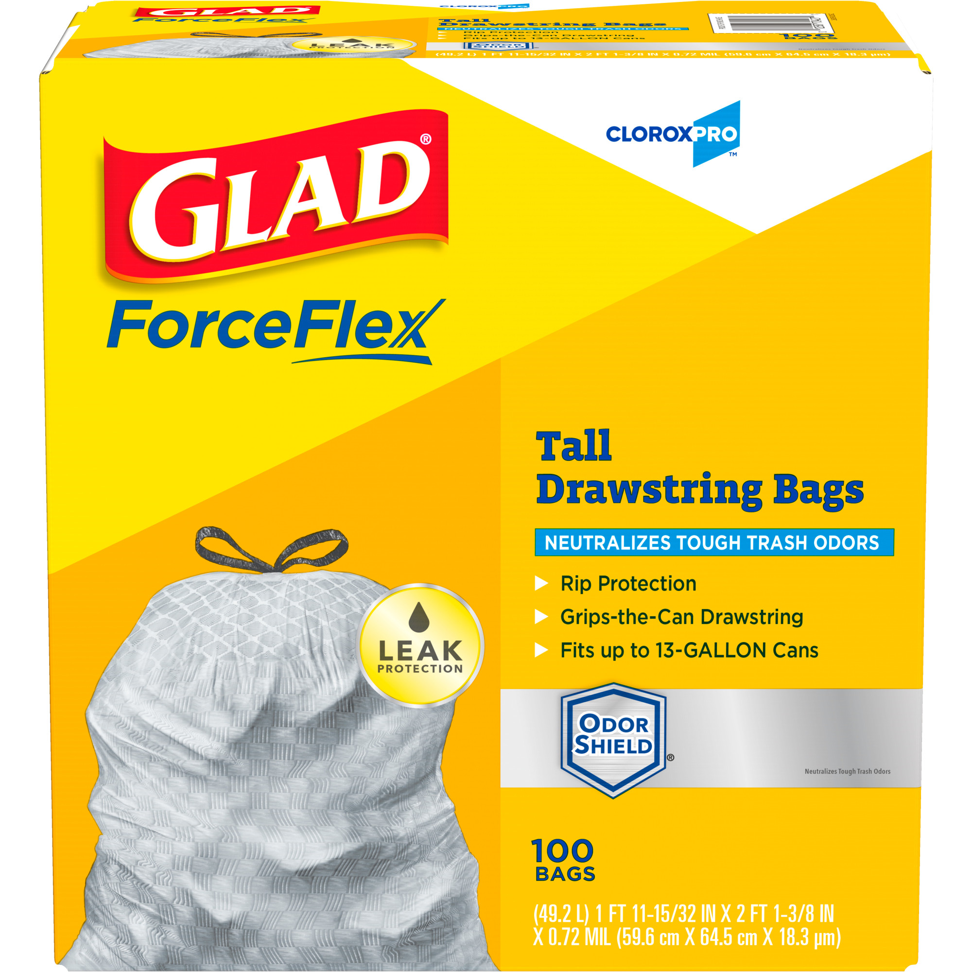 CloroxPro Tall Kitchen Trash Bags 13 Gal, 100 ct. Grey, Unscented