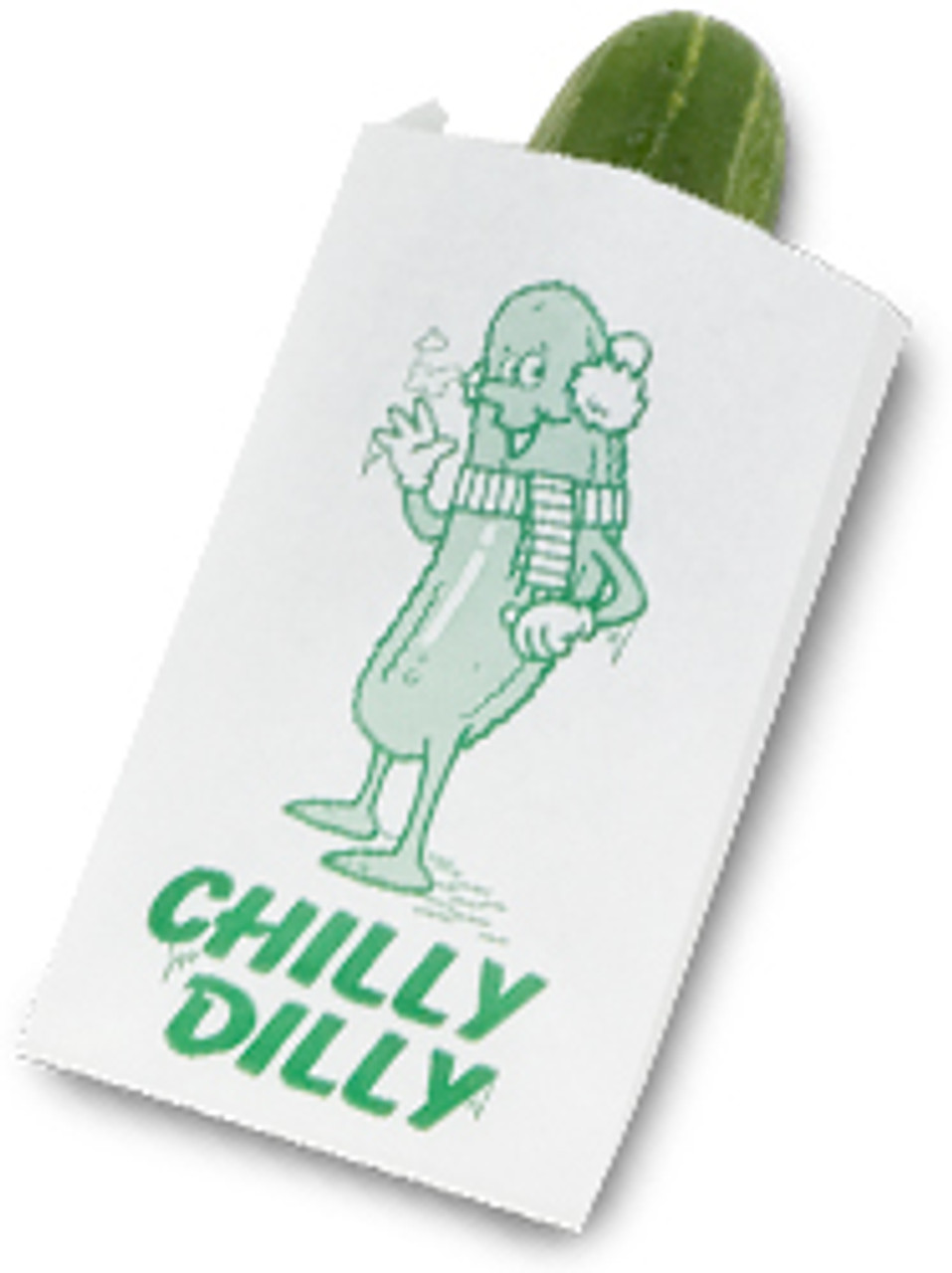 Dry Wax "Chilly Dilly" Pickle Bag White / Green 3.5" X 1.5" X 6.5"