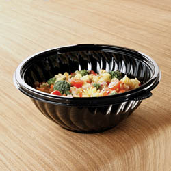 PrepServe PET Round Bowl Black 80 oz. 10"