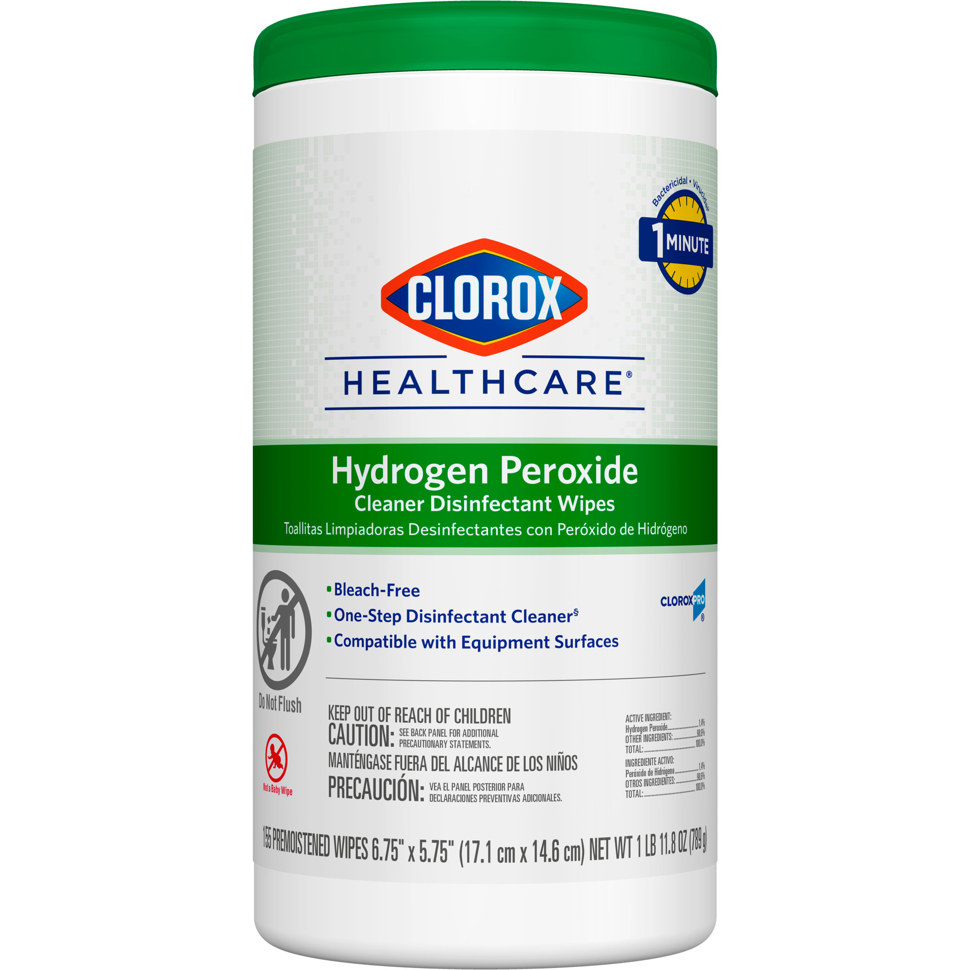 Healthcare Disinfectant Wipes 155 Count Hydrogen Peroxide