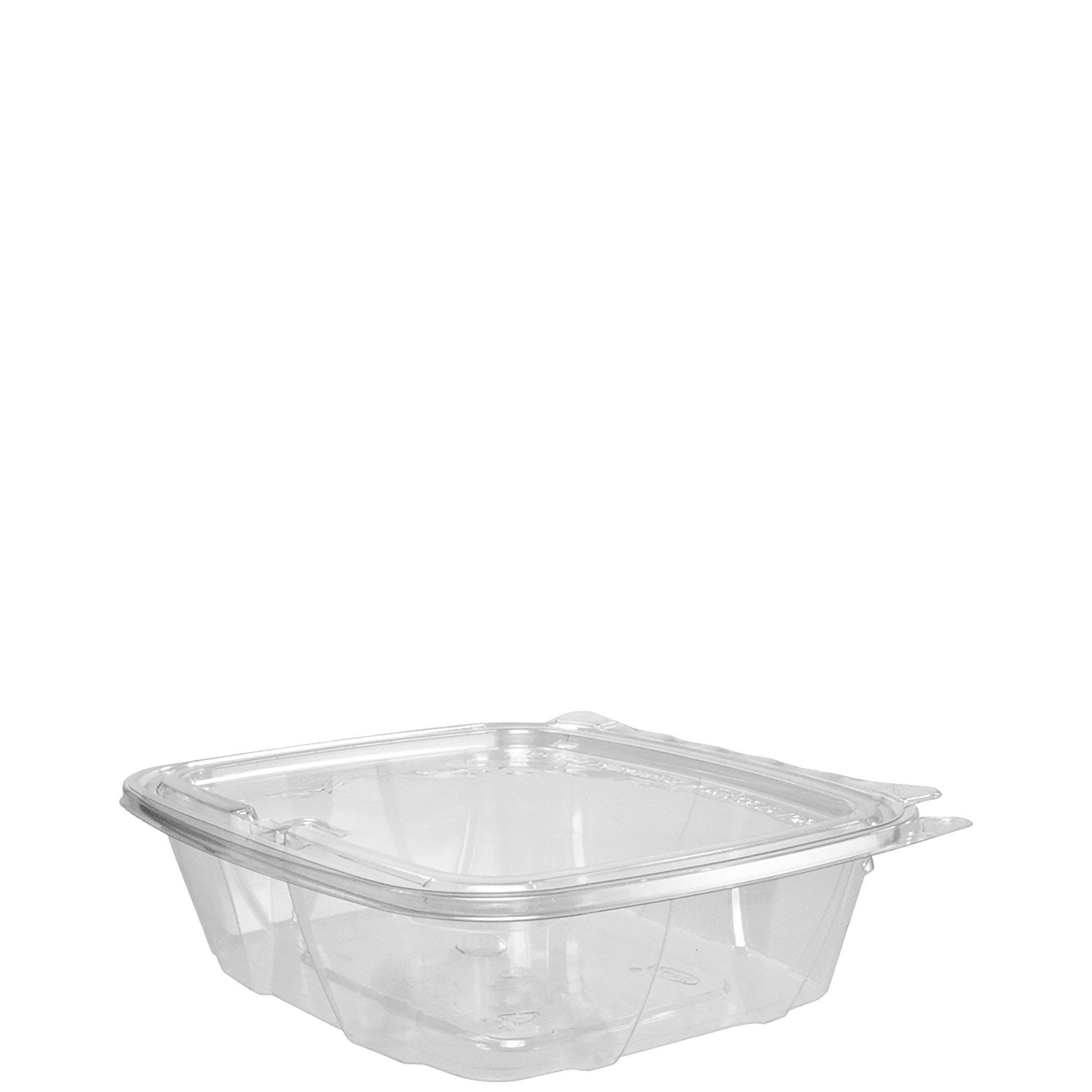24oz ClearHinged Flat Cont Tamper-Resistant/Evident w/Flat Lid