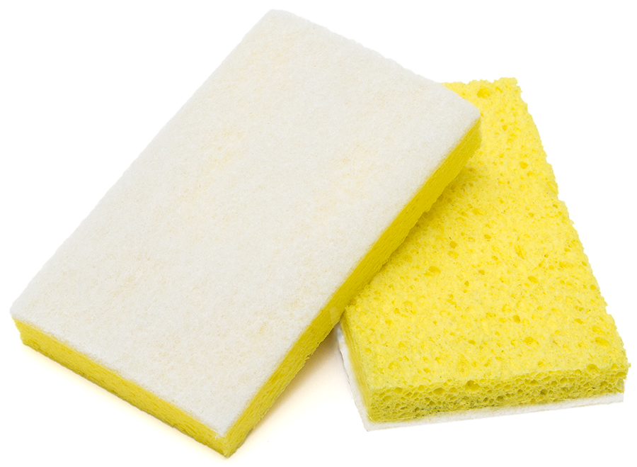 Light Duty Scrubber Sponge Yellow / White, 6.25" X 3.25"