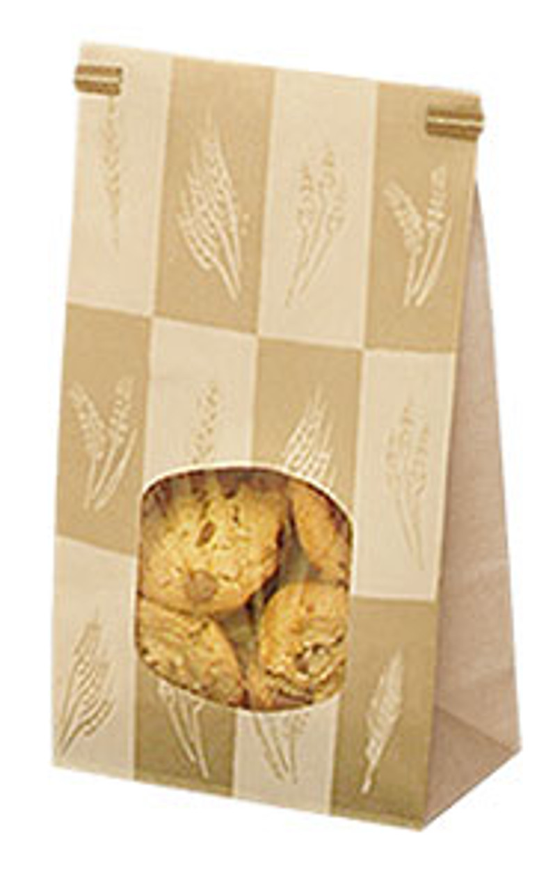2 lb. Stand Up Window Bakery Bag Artisan 6" X 2.75" X 9.5"
