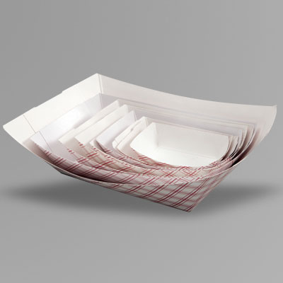 1lb Red Plaid Food Tray PFAS Free
