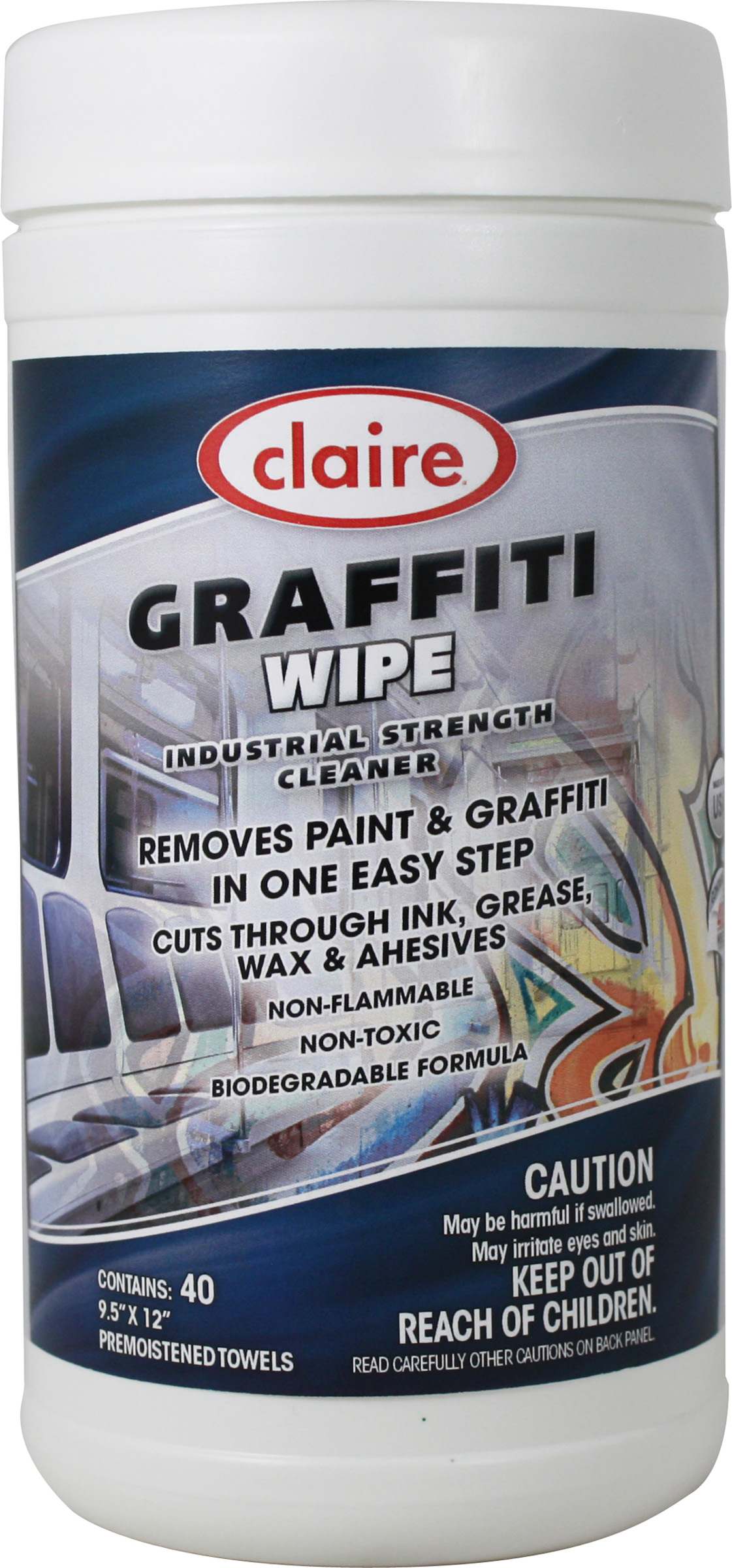 Graffitti Wipes 9.5 x 12 tub 40 Wipes Per Tub