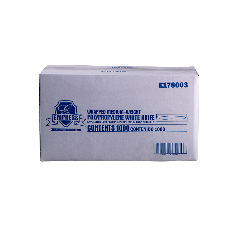 Medium Weight Knife Polypro White Wrapped  Dense Pack
