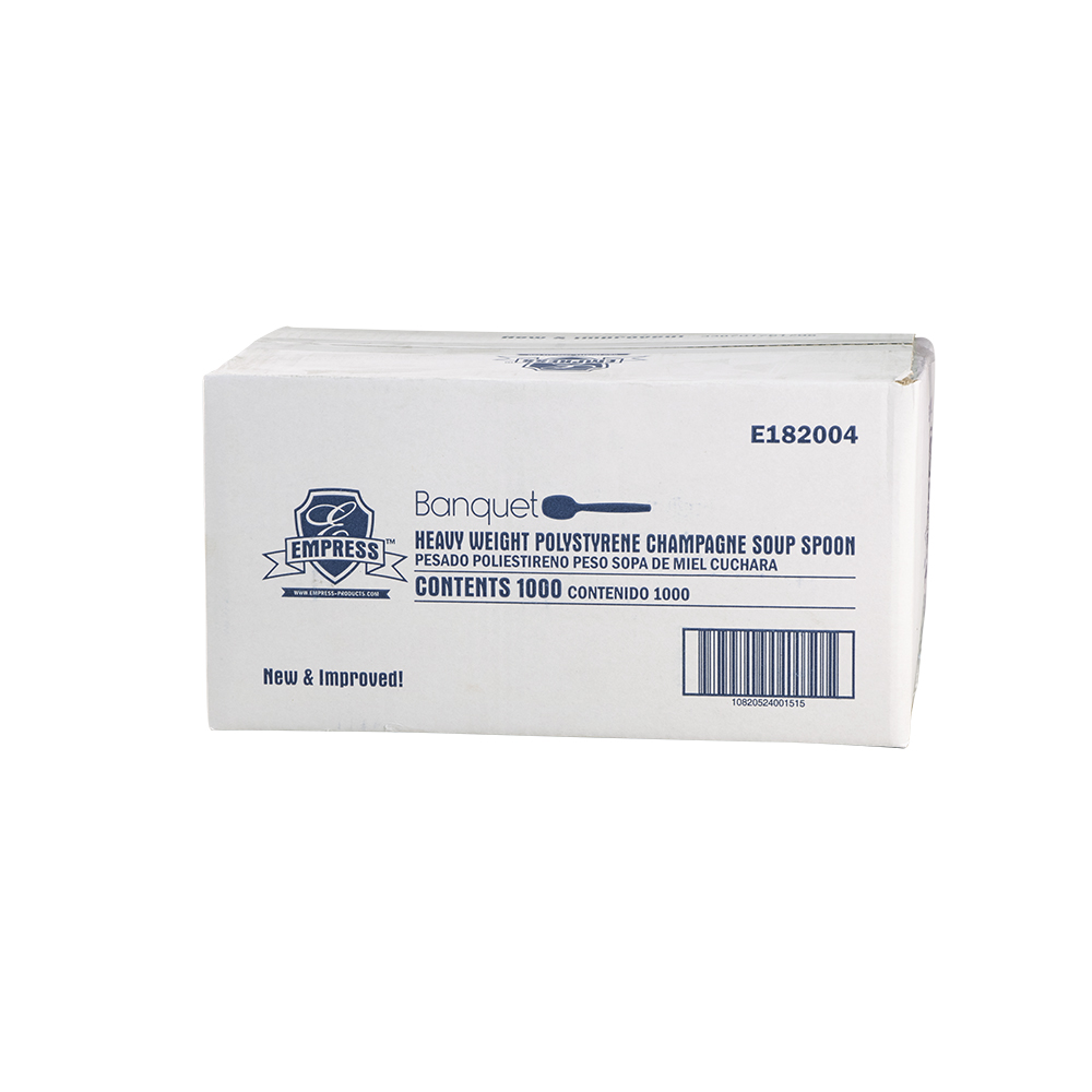 Heavy Weight Soupspoon Polystyrene Champagne Dense Pack