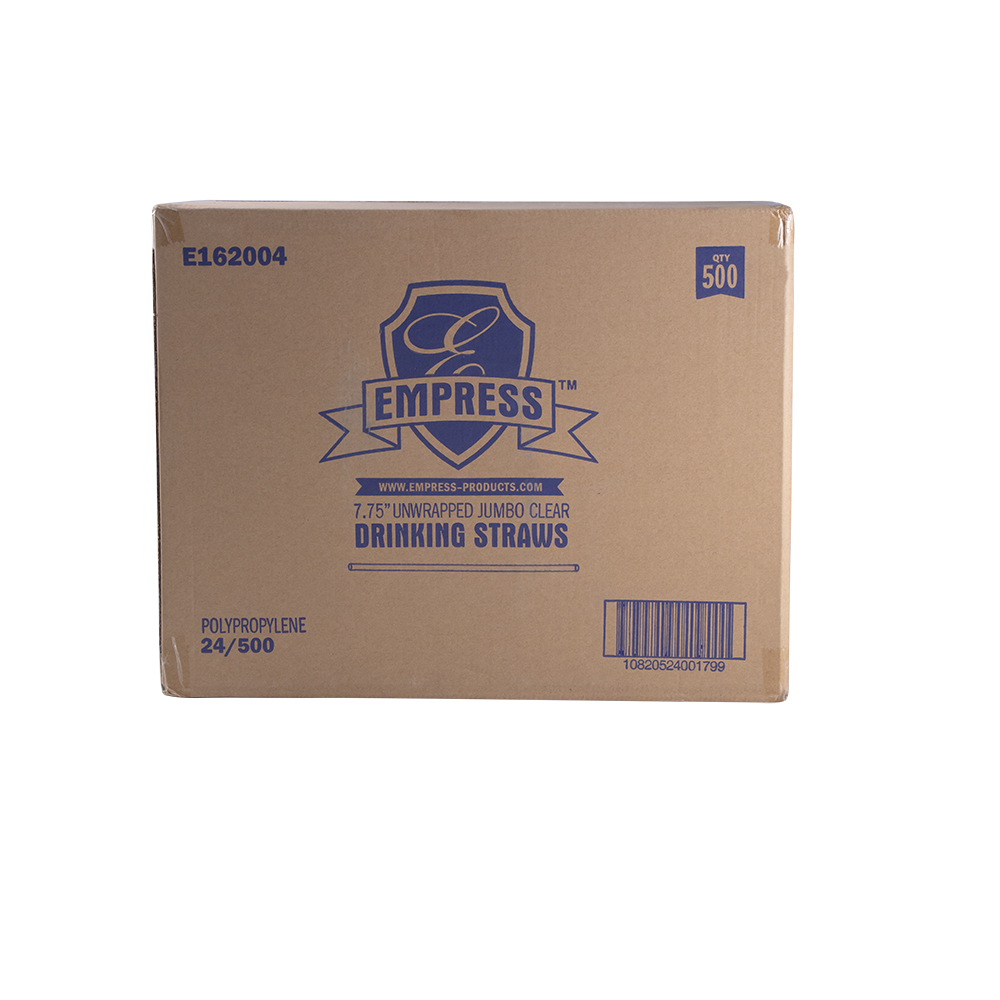Jumbo Straw Unwrapped 7.75" Clear Boxed