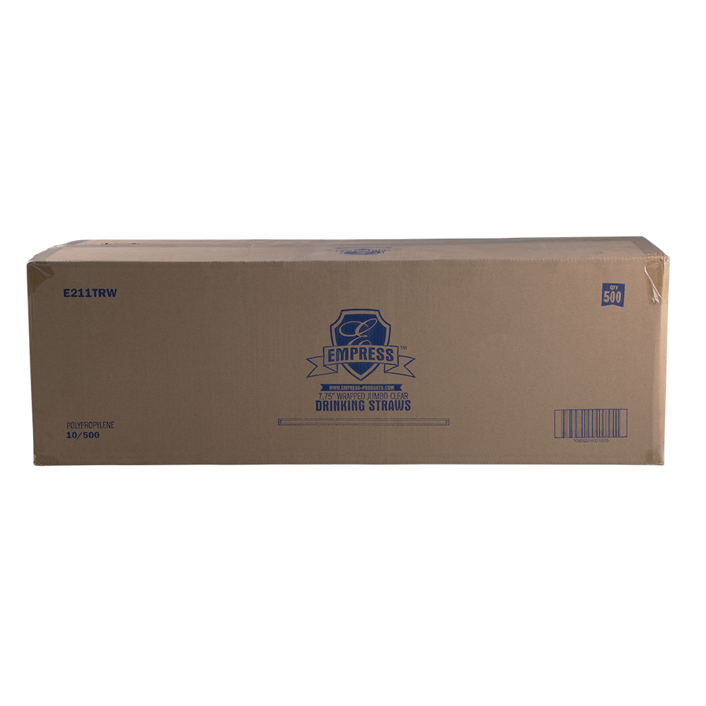 Jumbo Straw Paper Wrapped 7.75" Clear Boxed