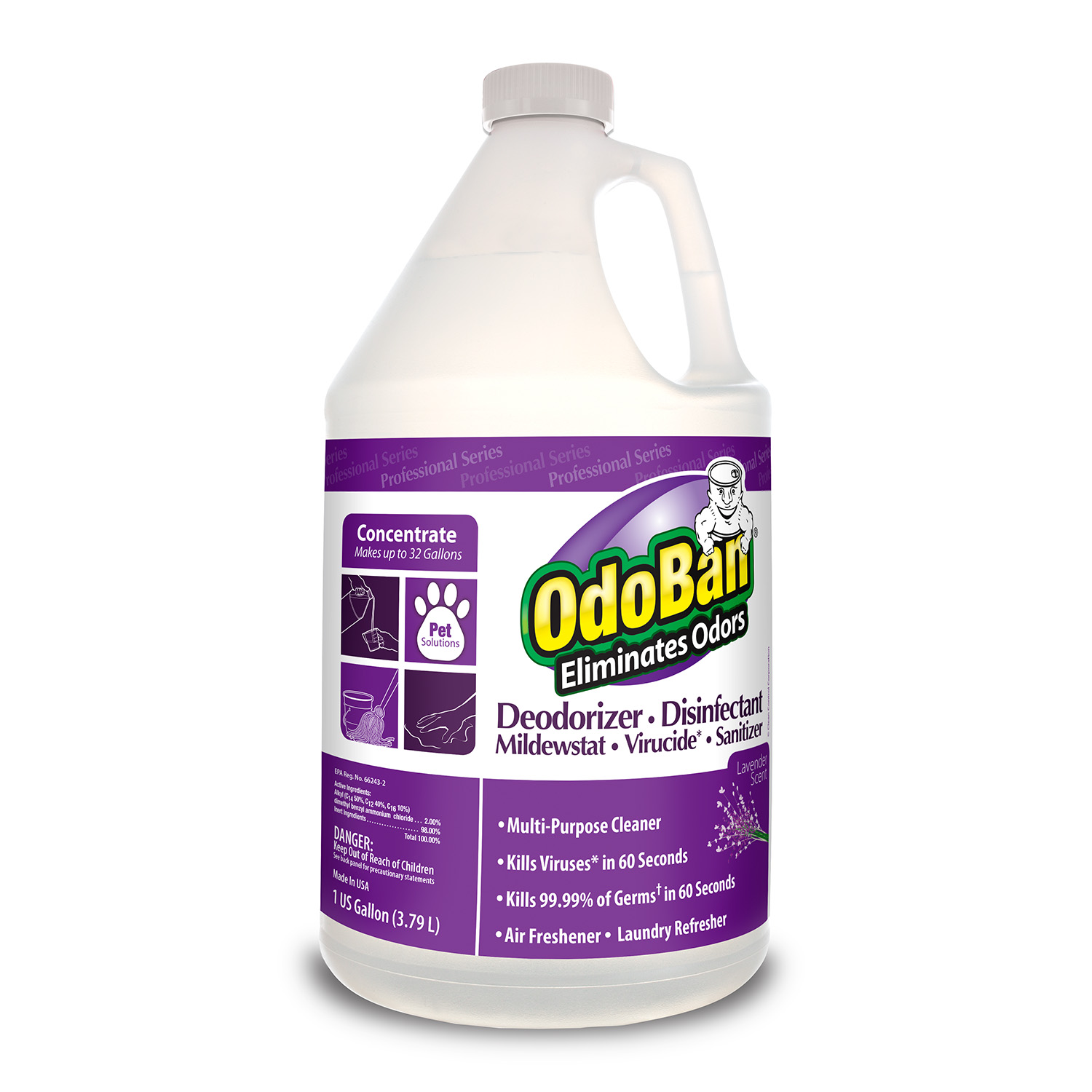 OdoBan Deodorizer & Disinfectant Concentrate Lavender 1 Gallon