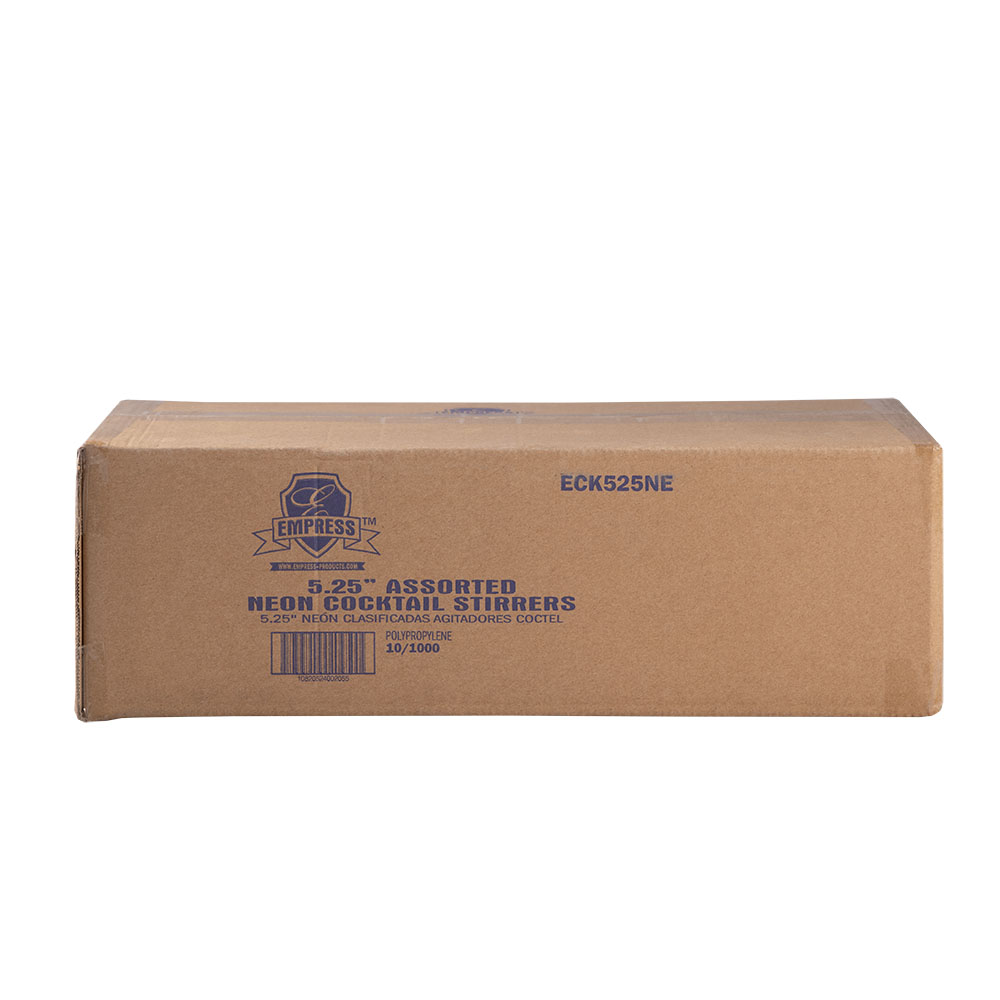 Cocktail Straw / Stirrer Unwrapped 5.25" Neon Boxed  2.7mm Diameter