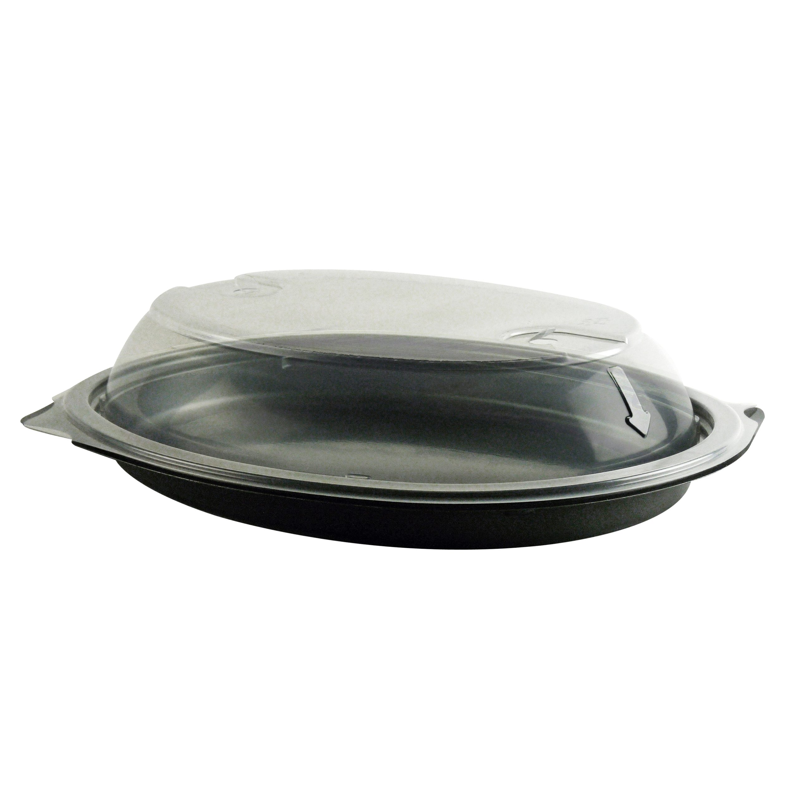 10x8x2.26 16oz Black Base w/Clear Anti Fog Lid Combo Pack