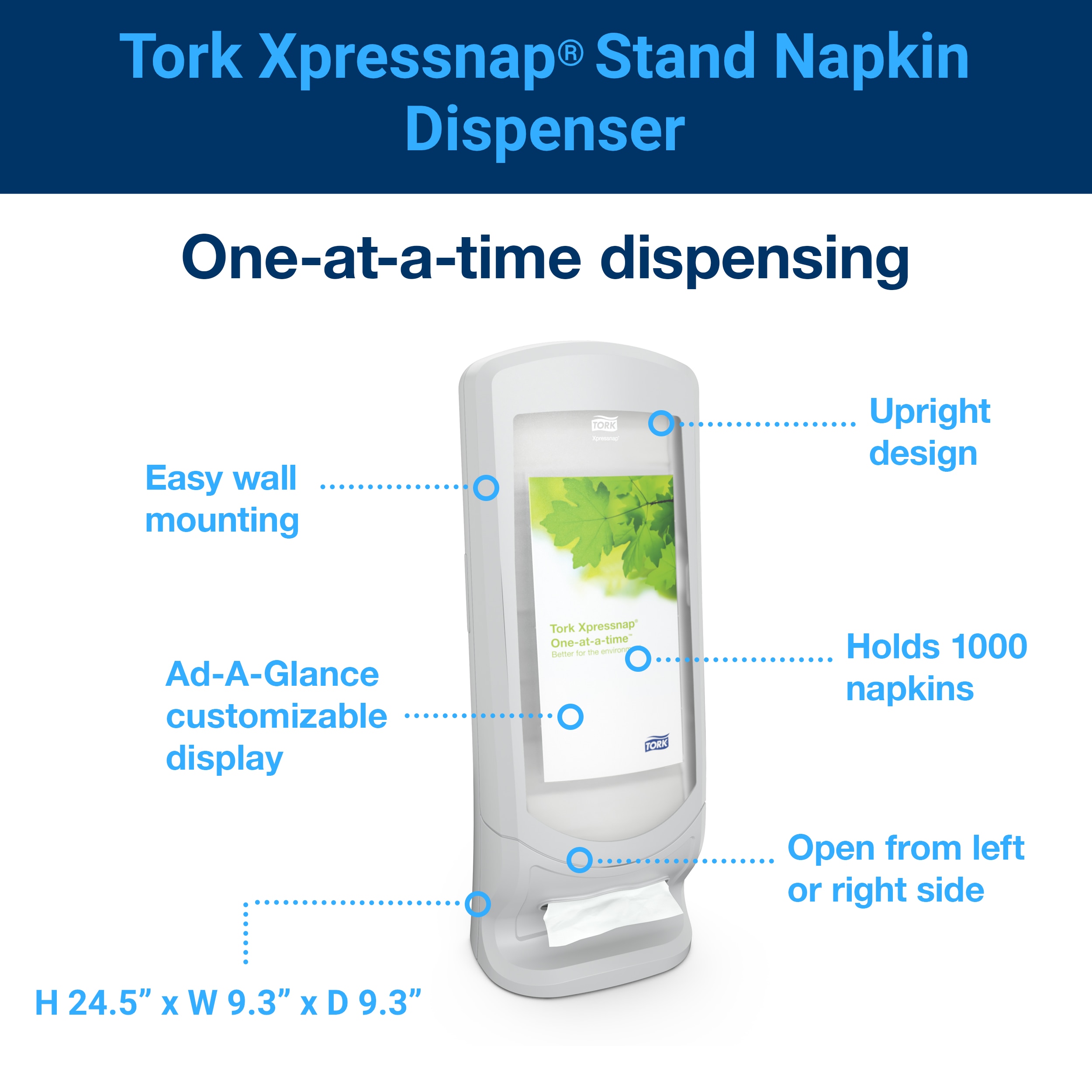 Tork Xpressnap Napkin Dispenser Gray, Signature Stand