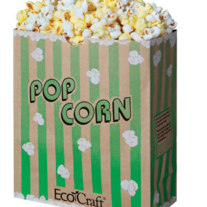 EcoCraft Theater Popcorn Bag Natural / Green Stripe, 130 oz.