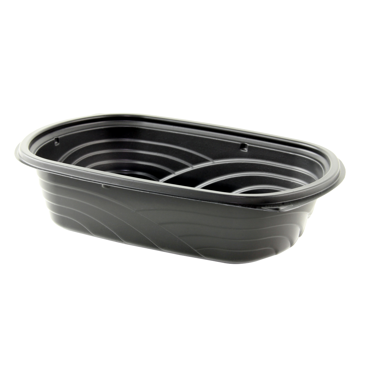 8.79x6.35x2.15 32oz Black Container MicroRaves Polypropylene