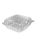 Clearseal Hinged Lid Containers Large Entree 1 Comp PET Tray