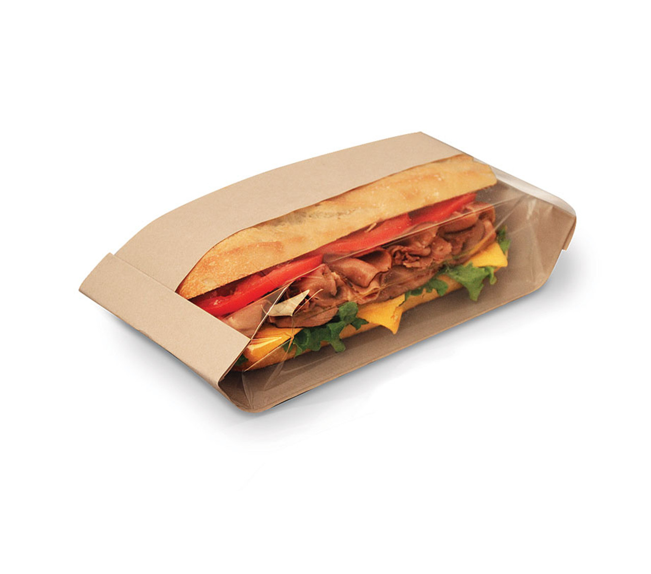 Dubl View ToGo! Deli Bag w/ Tray Natural, 4.25" X 2.75" X 11.75"