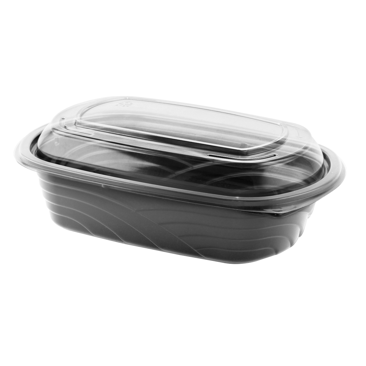MicroRaves Cold Wave Container 32oz Black Base / Clear Dome