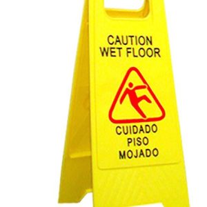 Yellow Plastic Caution Sign 11.5" Folding Safety Sign
