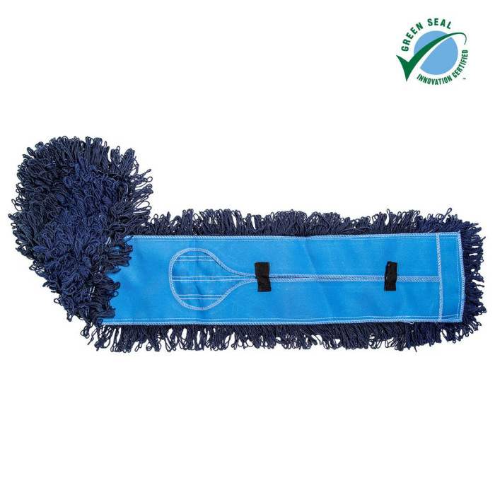 Loopend Dust Mop With Velcro 5 X 72 Loopend Blue Dust Mop