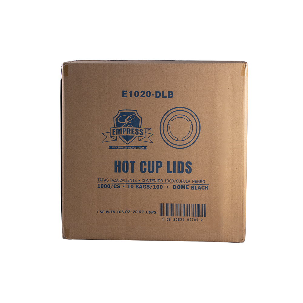 Dome Lid for 10-20oz Paper Hot Cups Black 90 mm Rim