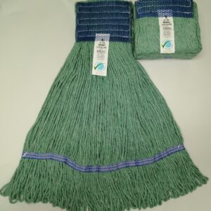 Lg. Green Looped End Mop Wide Band Green Blended w/Green Mesh Mop Tape
