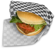 Paper Wrap & Basket Liner Black Checkers 12" X 12"