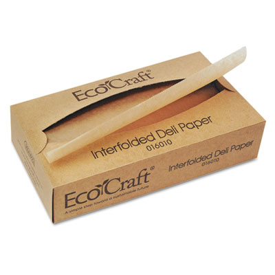 EcoCraft NK10 Dry Wax Deli Paper Natural 10" X 10.75" Interfolded