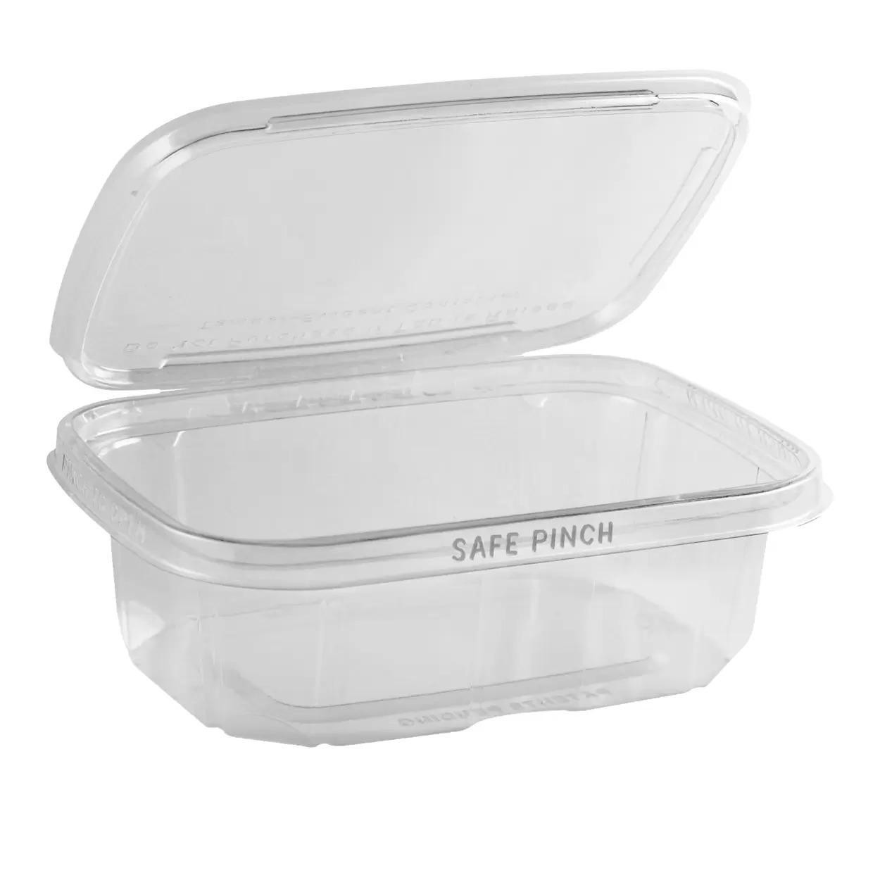 Tamper Evident Hinged Container Clear 24 oz 7.22" x 5.75" x 2.2"