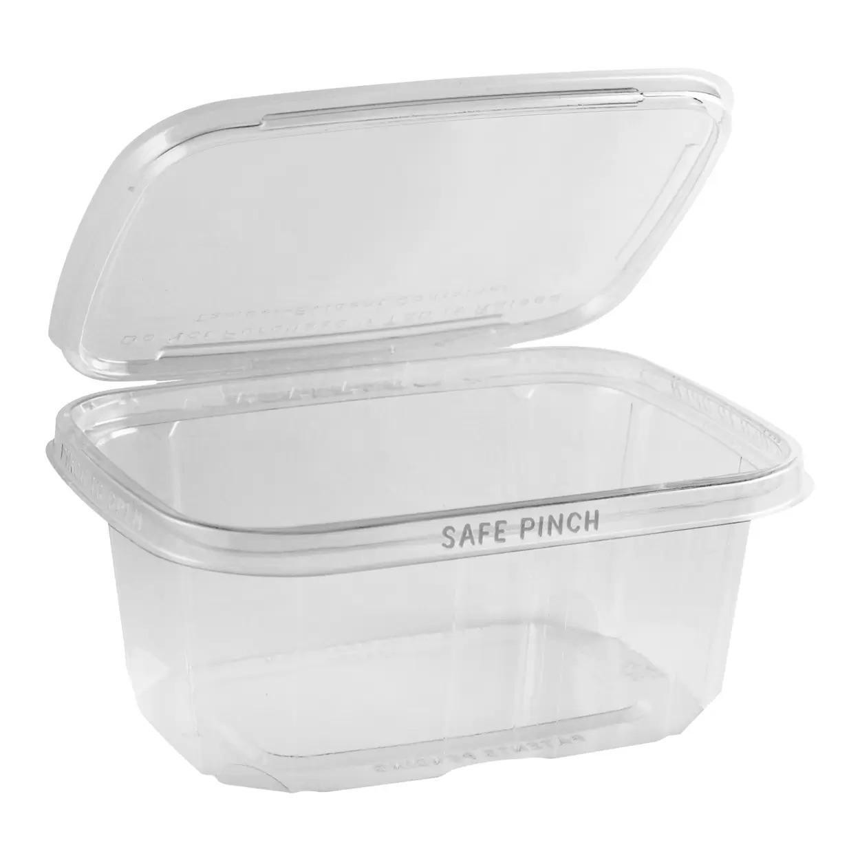 Tamper Evident Hinged Container Clear 32 oz 7.22" x 5.75" x 2.96"