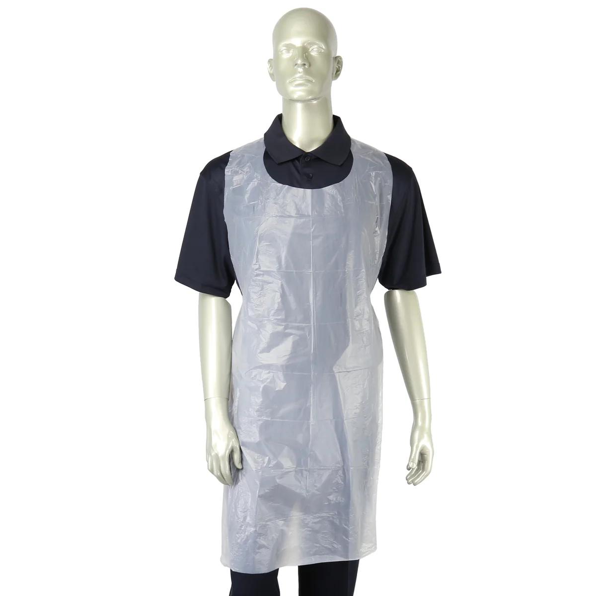 Lightweight Poly Apron White, 28" X 46", 2 Mil