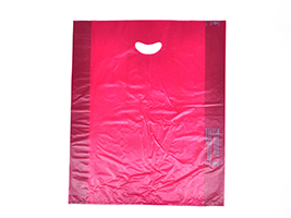 HDPE Merchandise Bag w/ Handle Burgundy, 12" X 3" X 18", 0.7 Mil