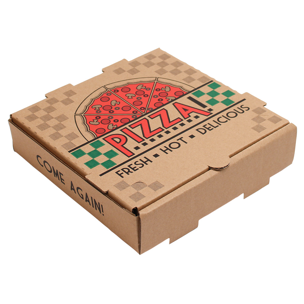 8" B Flute Pizza Box Stock Print Kraft / Kraft