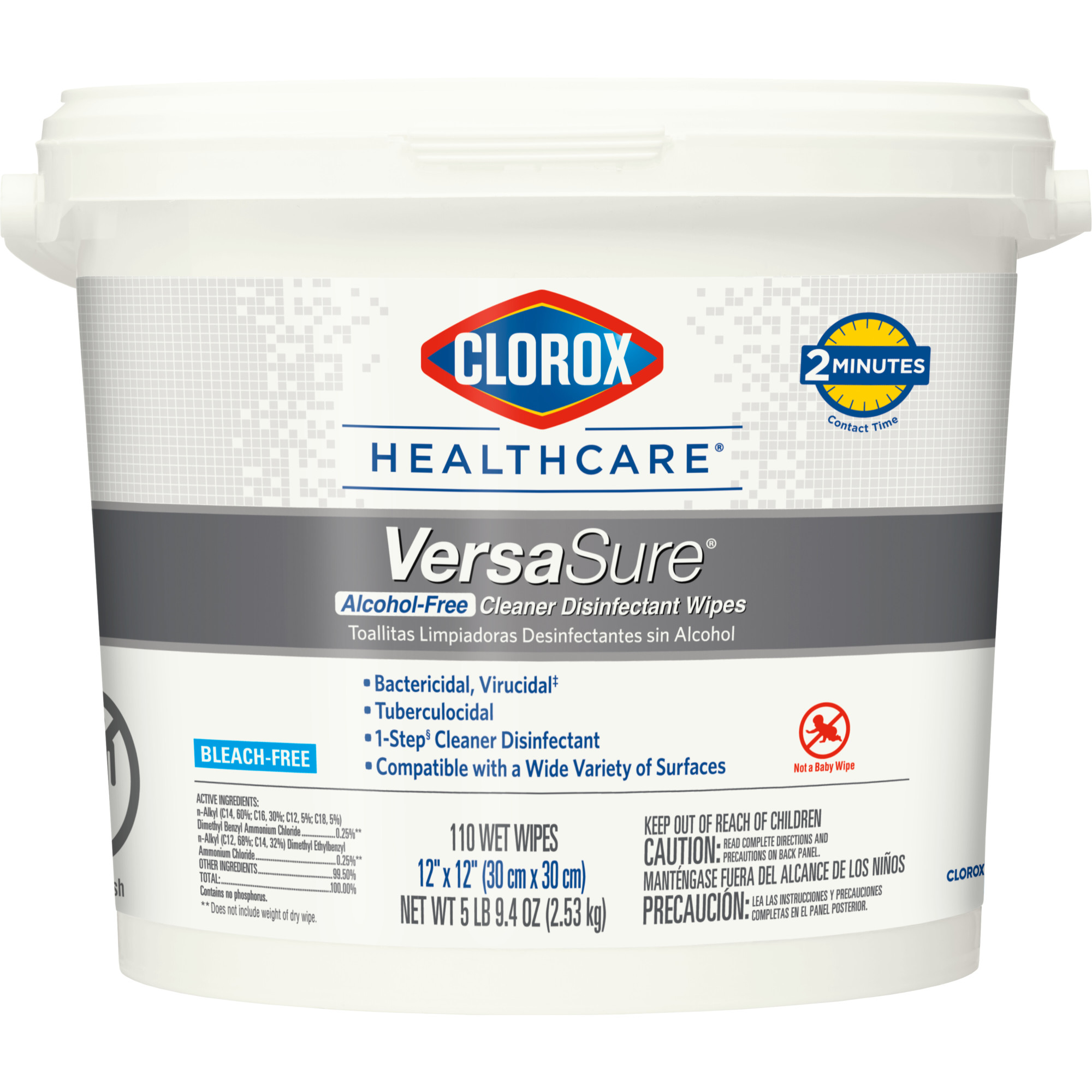 VersaSure Disinfectant Wipes 110 Count Bucket, Alcohol Free