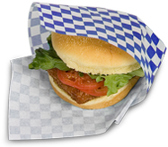 Paper Wrap & Basket Liner Blue Checkers 12" X 12"