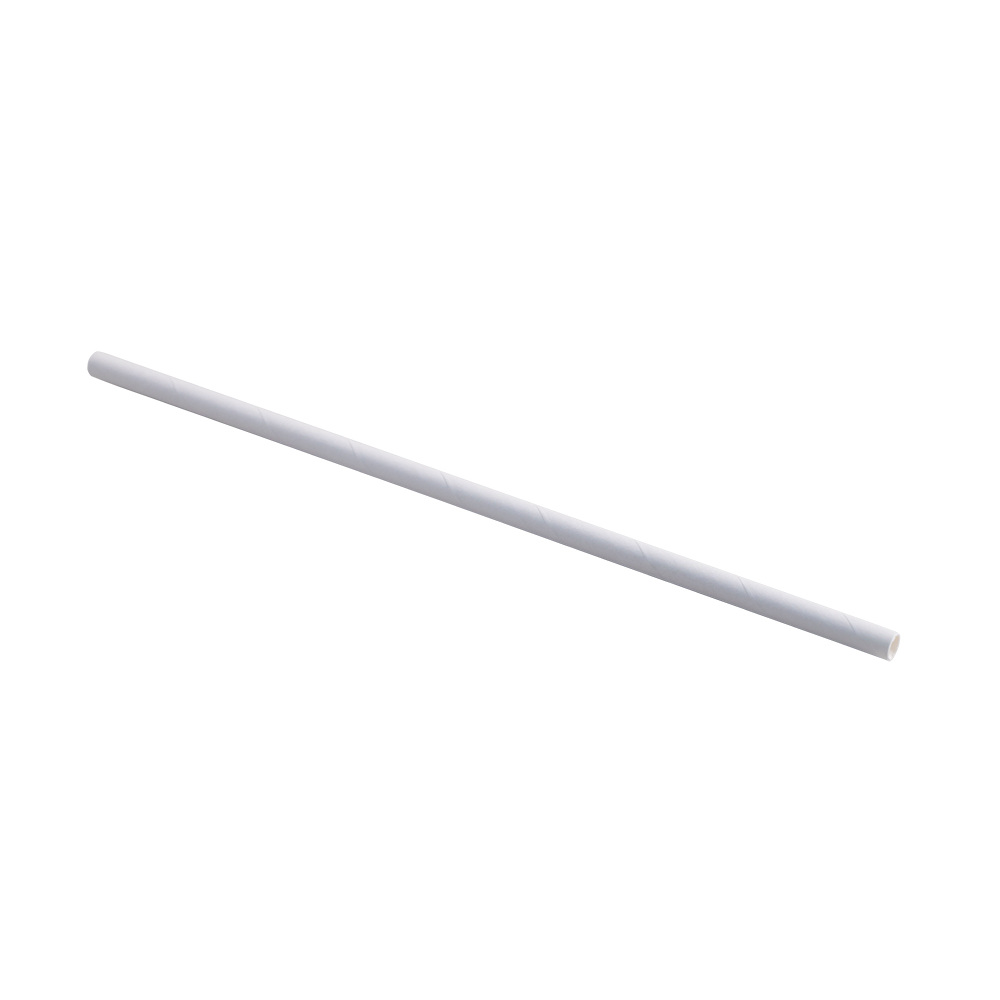 7.75" White Jumbo Paper Straws Unwrapped