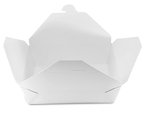 #3 Folded Takeout Box White 7.75" X 5.5" X 2.5"