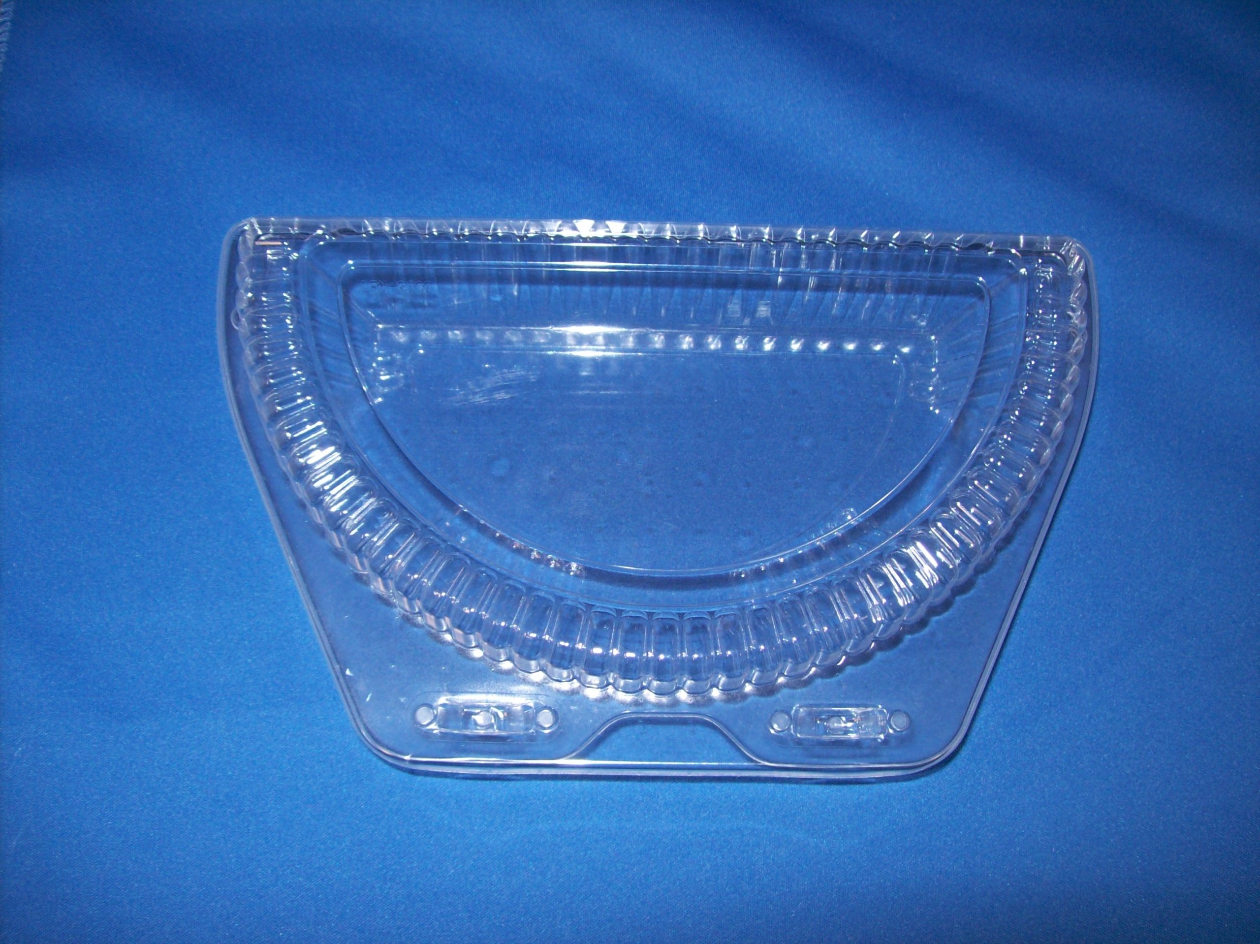 9" Half Pie Hinged Container Clear, 9.94" X 6" X 2.38"
