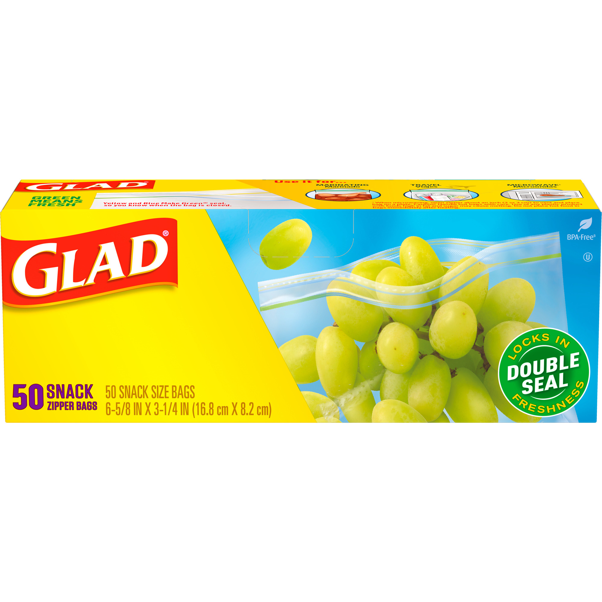 Glad Zipper Food Storage Bag Snack Size