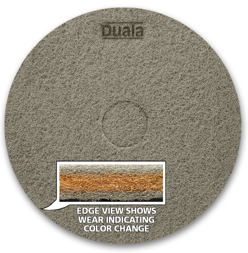 Duala Clean & Shine Floor Pad Gray, 16", Low Speed